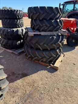 Set of Goodyear Wheels – 320/70R24 Front / 420/75R34 Rear (Steel Front, Cast Rear)