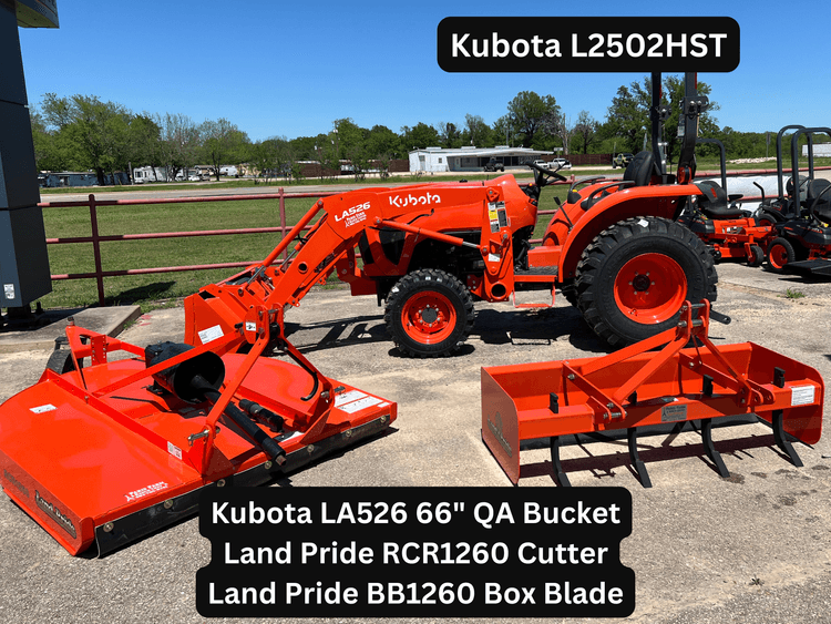 L2502HST TRACTOR PACKAGE WITH LOADER, CUTTER AND BOX BLADE!